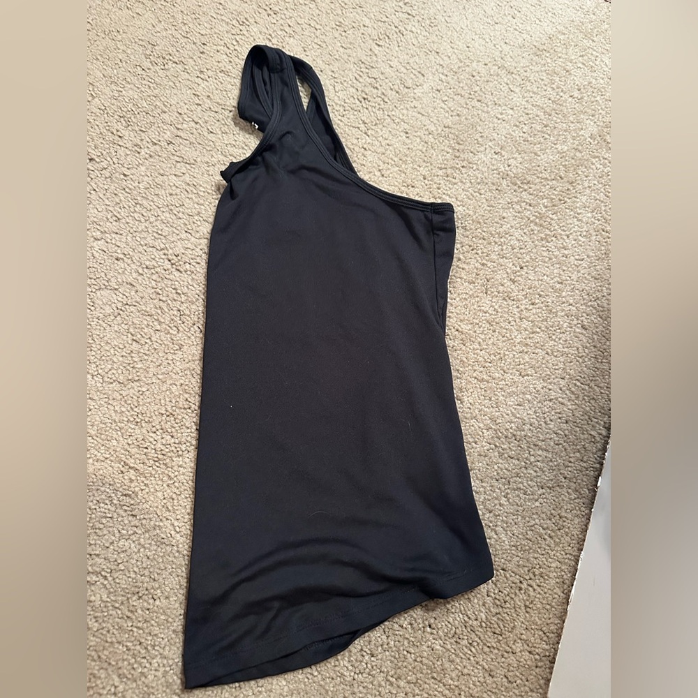 DSG Black Asymmetrical One-Shoulder Tank Top